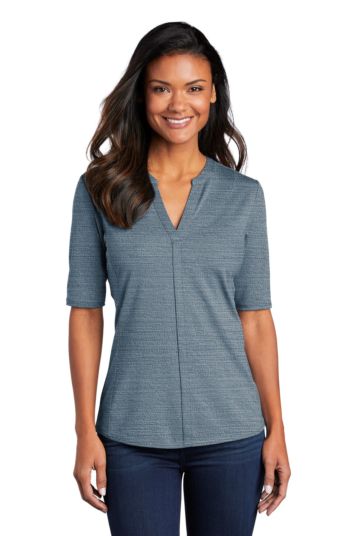 Port Authority® Women's Stretch Heather Open Neck Top