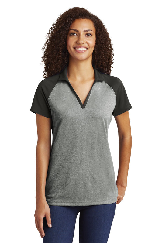 Sport-Tek® Women's PosiCharge® RacerMesh® Raglan Heather Block Polo