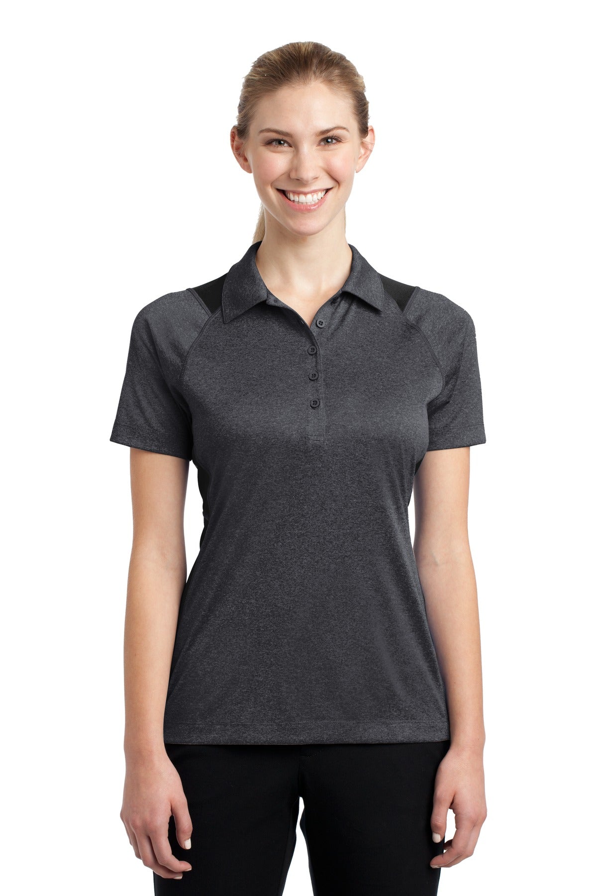 Sport-Tek® Women's Heather Colorblock Contender Polo