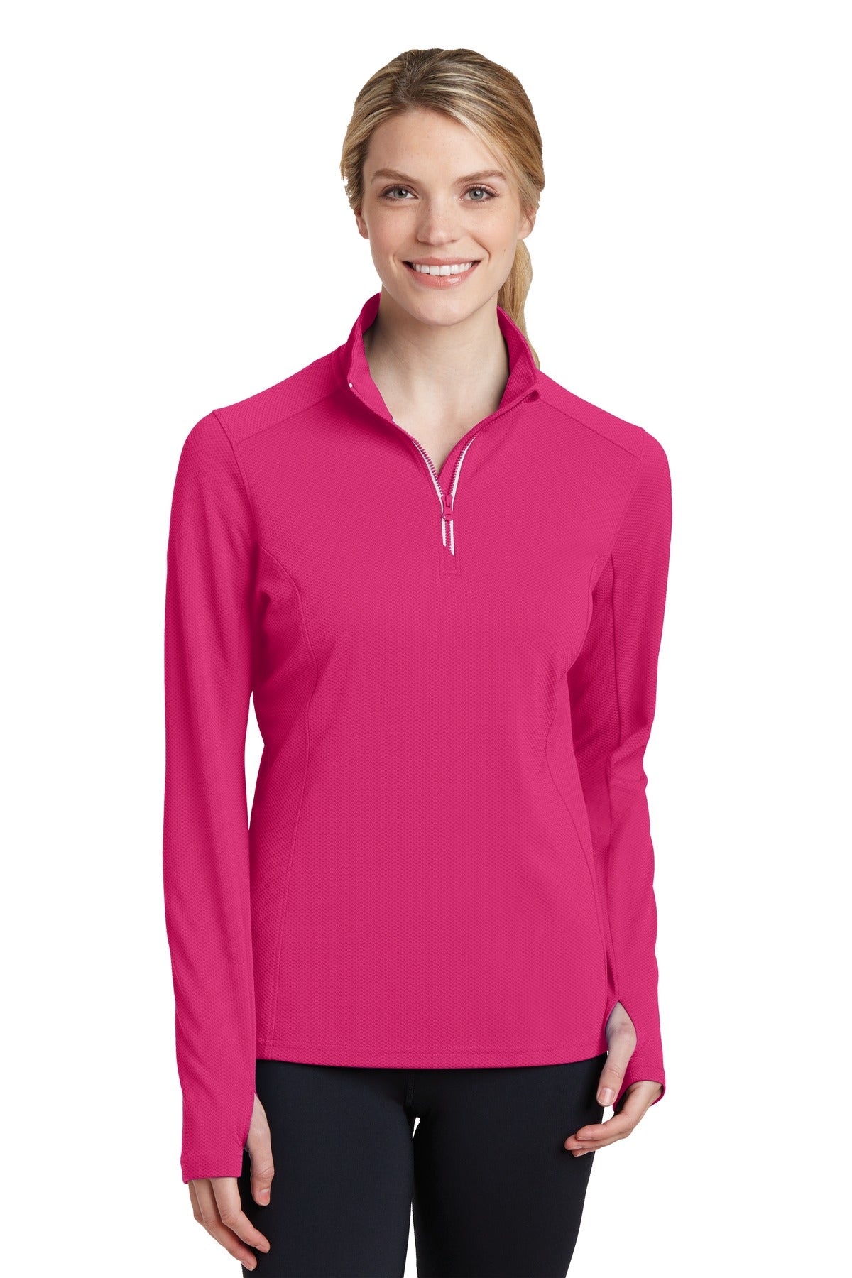 Sport-Tek® Women's Sport-Wick® Textured 1/4-Zip Pullover