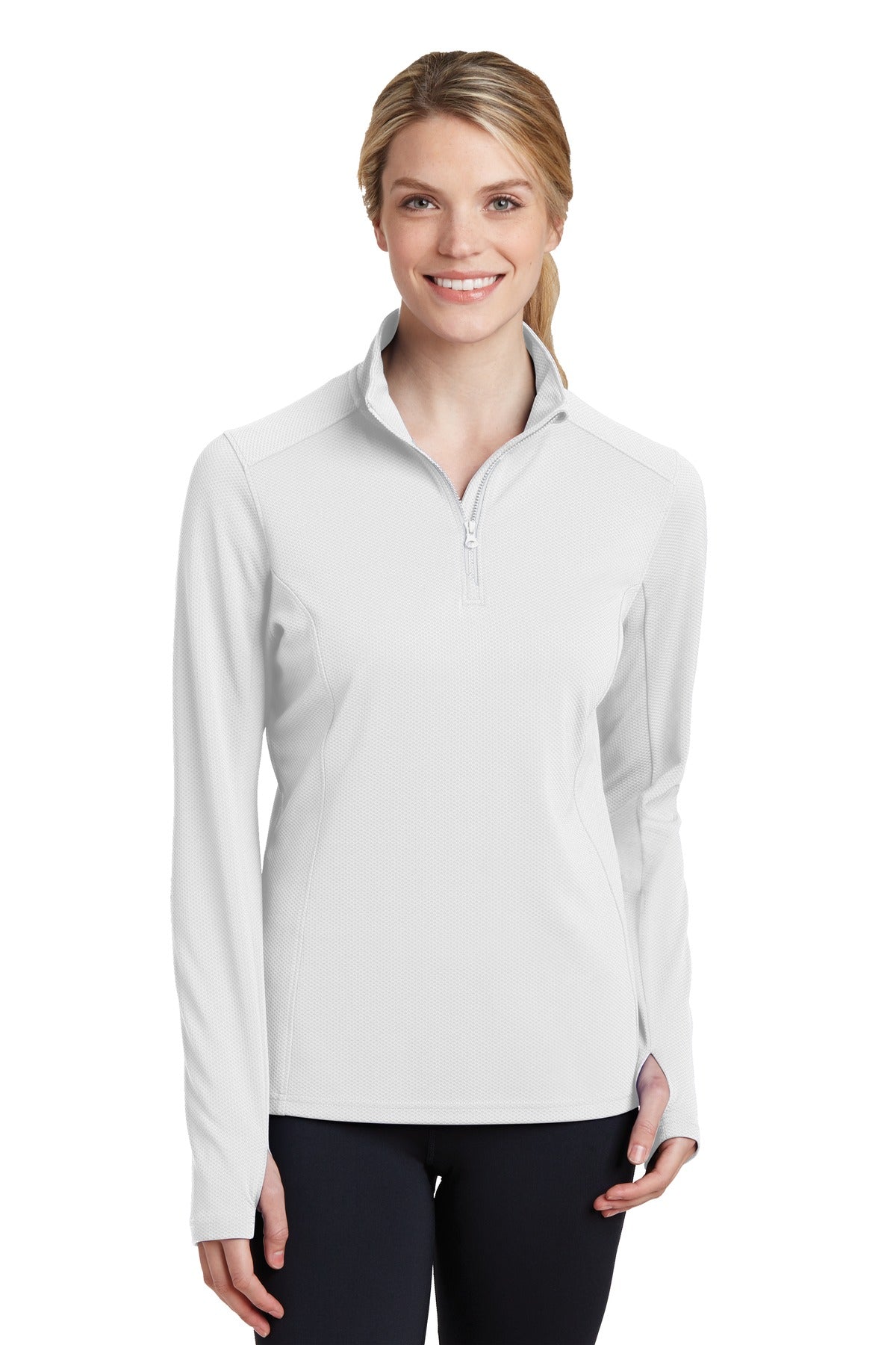 Sport-Tek® Women's Sport-Wick® Textured 1/4-Zip Pullover