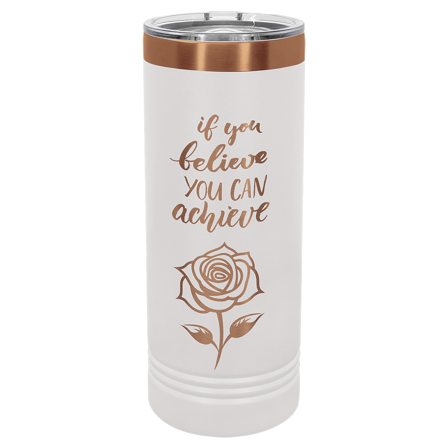 Polar Camel® 22 oz. Rose Gold ION-Plated Skinny Tumbler with Slider Lid