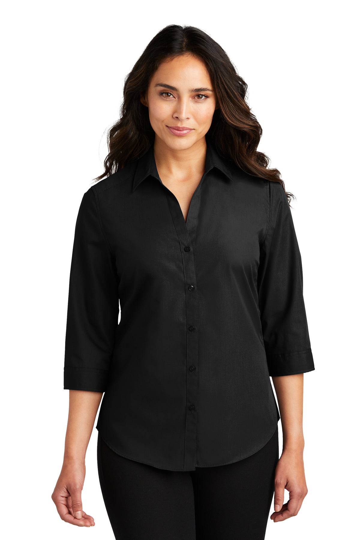 Port Authority® Women's 3/4-Sleeve Carefree Poplin Shirt