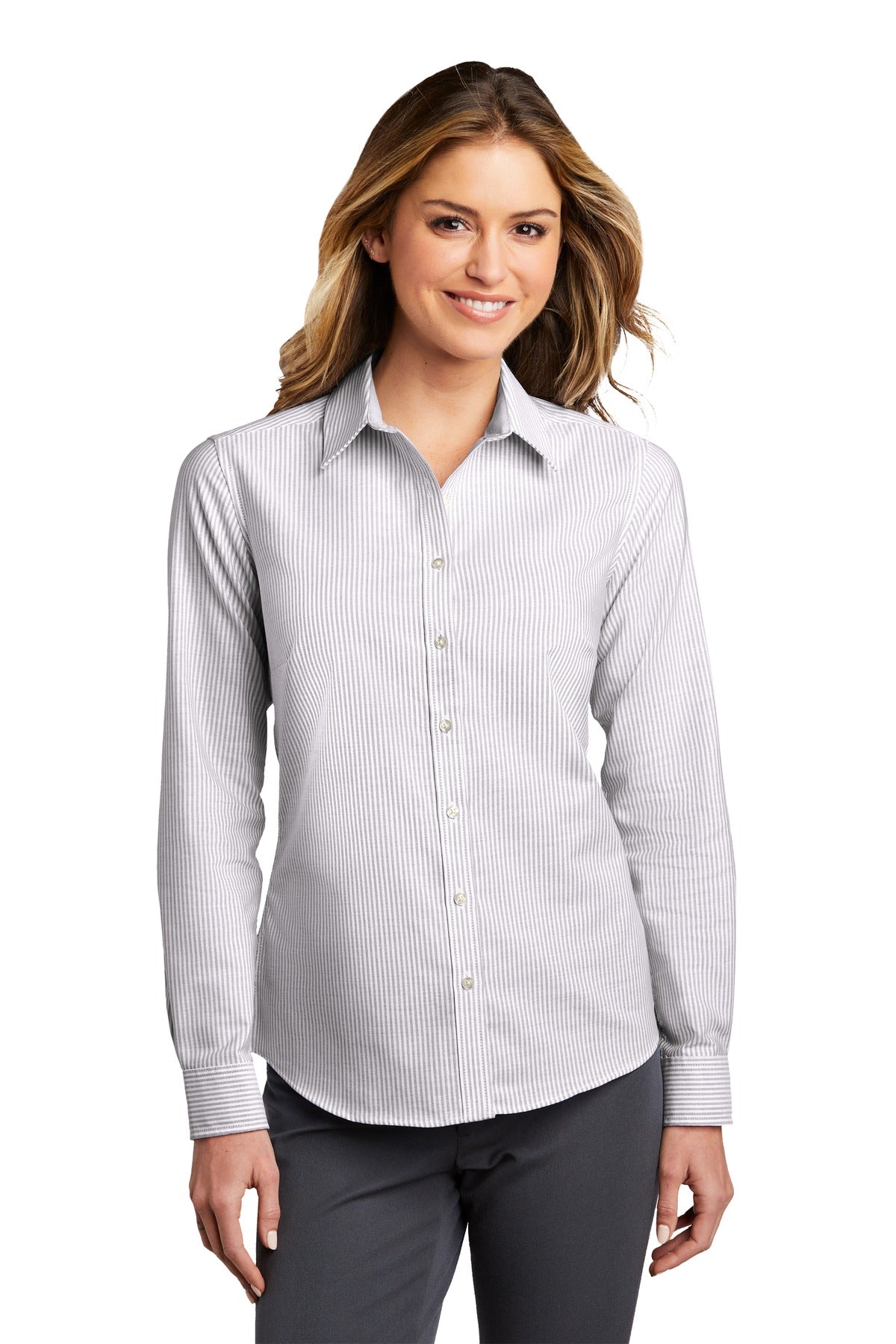 Port Authority® Women's SuperPro  Oxford Stripe Shirt