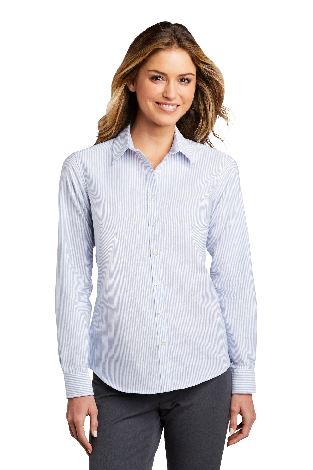 Port Authority® Women's SuperPro  Oxford Stripe Shirt