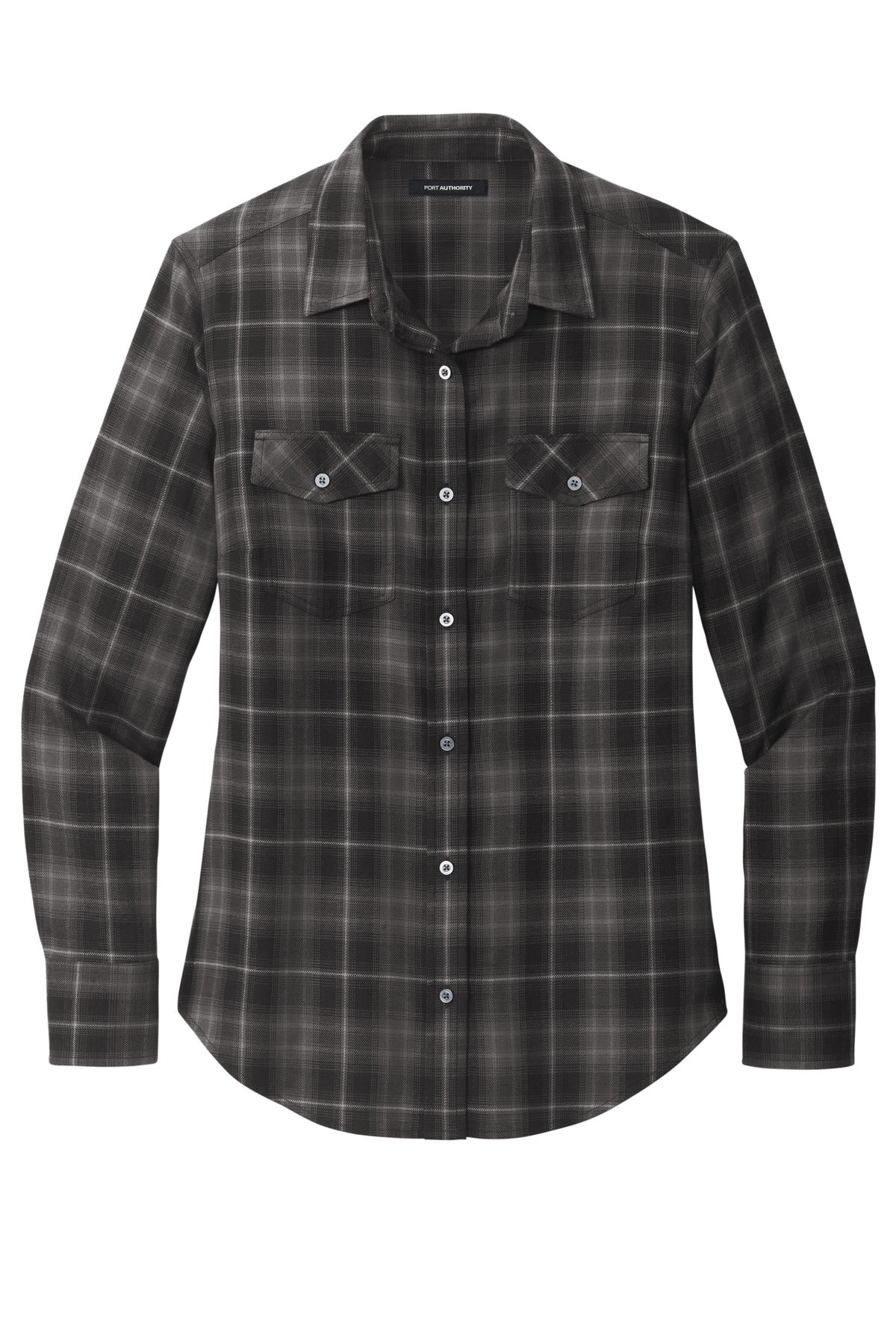 Port Authority® Women's Long Sleeve Ombre Plaid Shirt