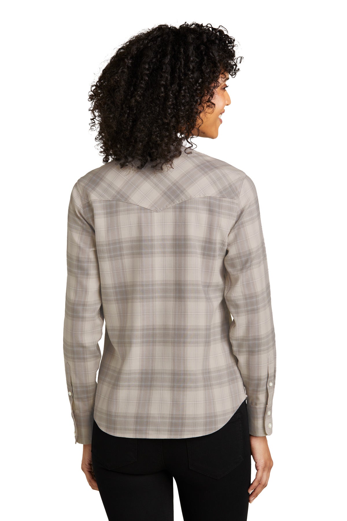 Port Authority® Women's Long Sleeve Ombre Plaid Shirt