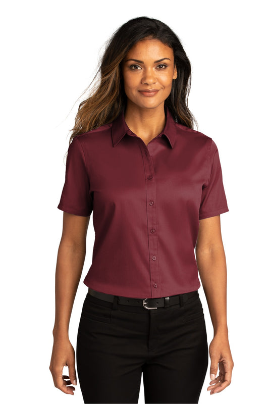 Port Authority® Women's Short Sleeve SuperPro ReactTwill Shirt (CORE COLORS)