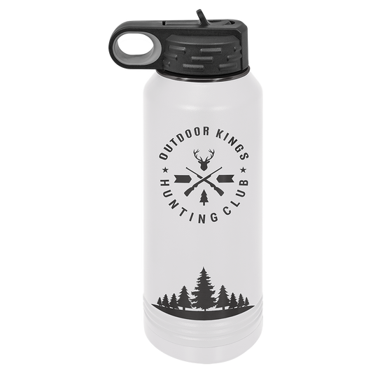 Polar Camel® 32oz White/Ghost Black ION-Plated Water Bottle