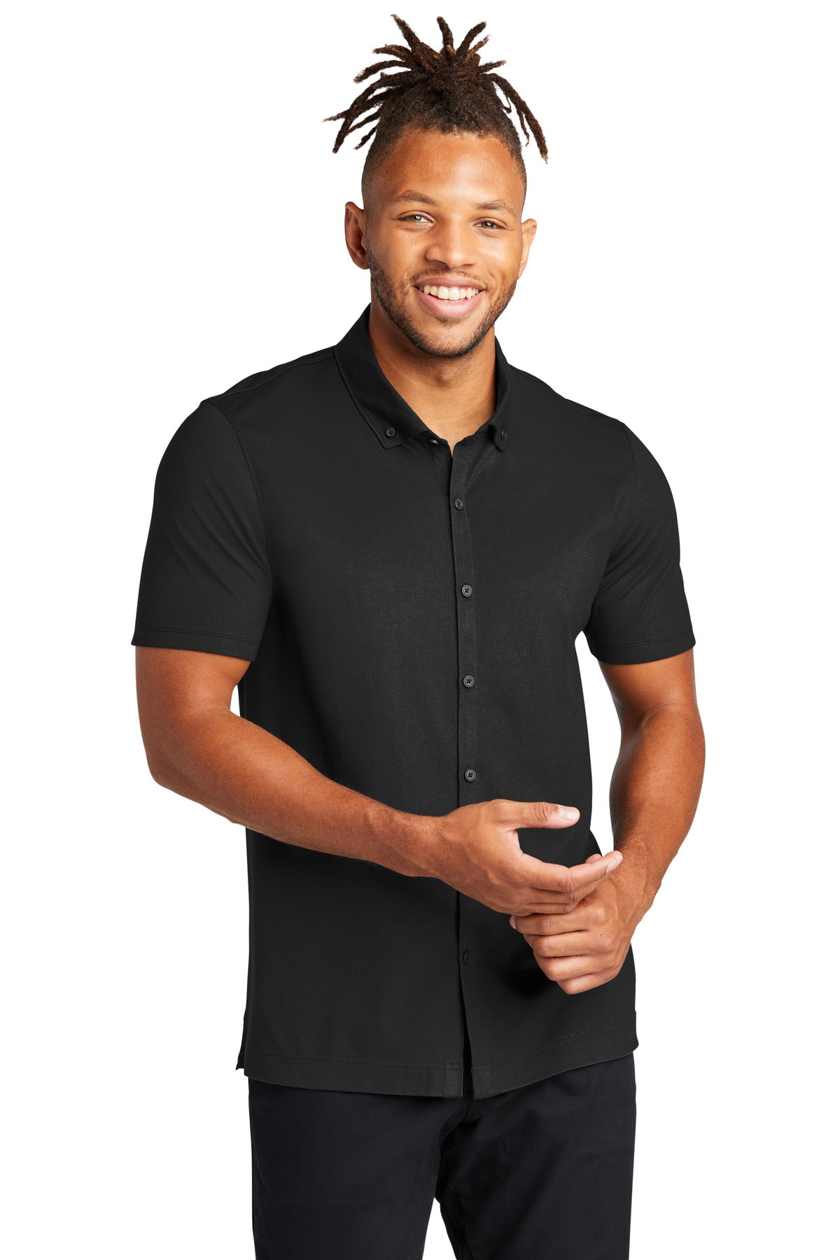 Mercer+Mettle® Stretch Pique Full-Button Polo