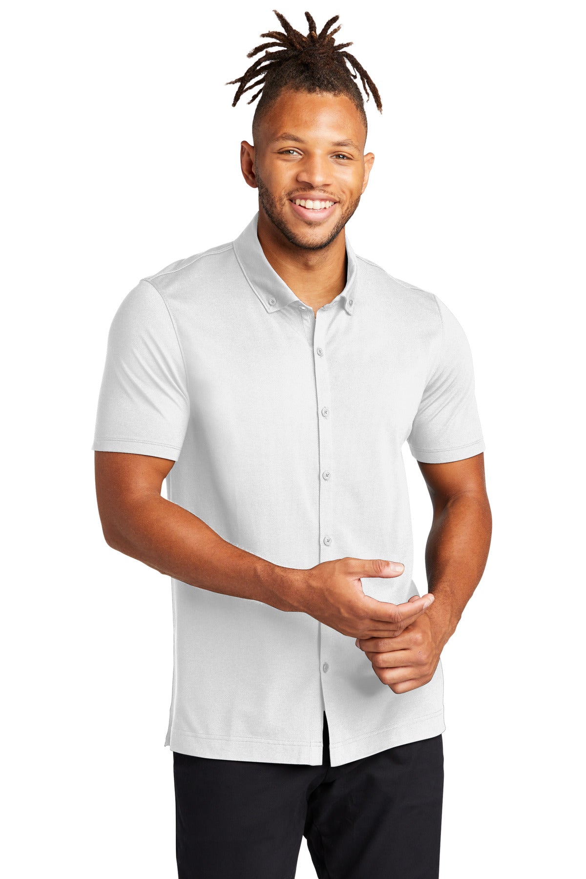 Mercer+Mettle® Stretch Pique Full-Button Polo