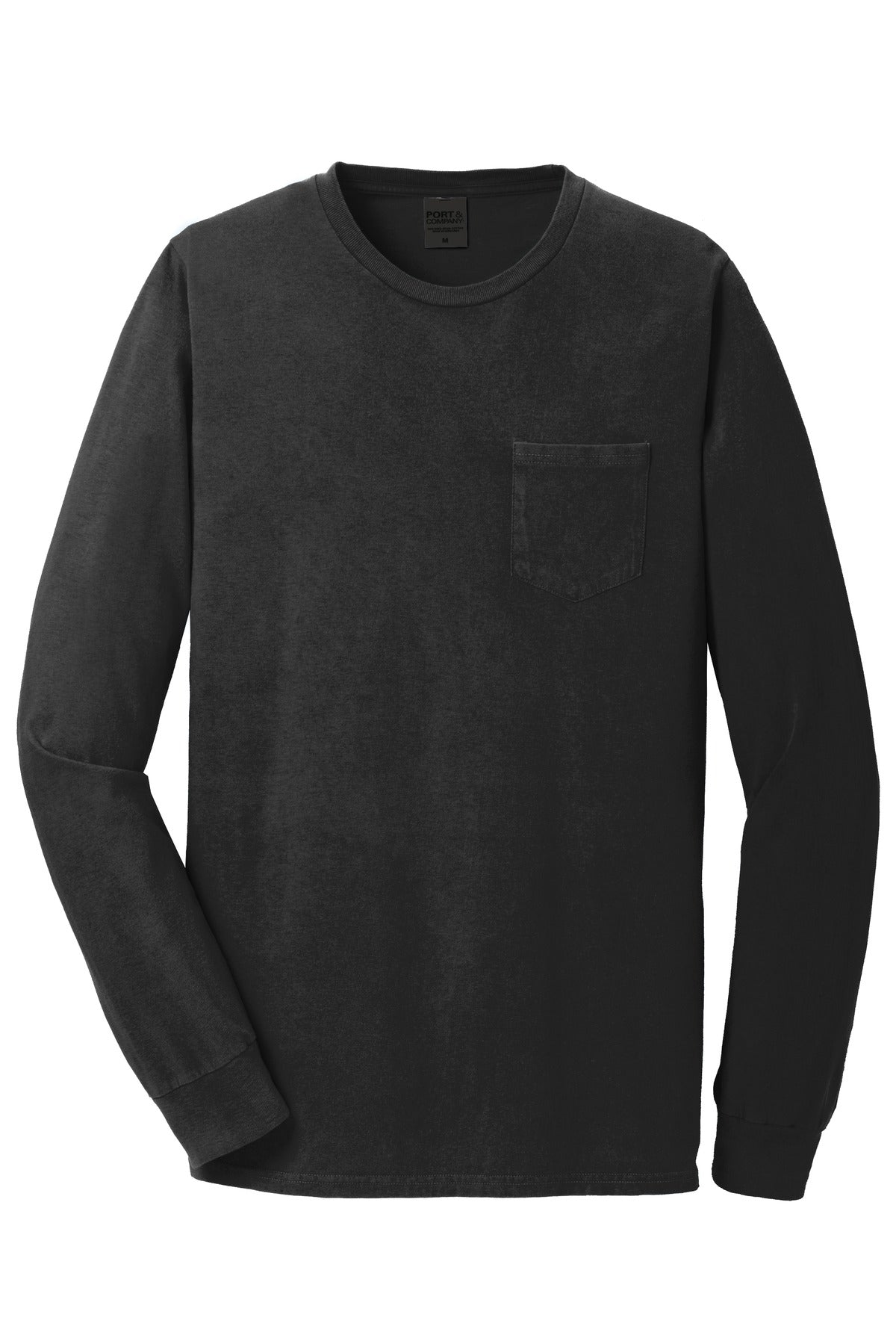 Port & Company® Beach Wash® Garment-Dyed Long Sleeve Pocket Tee