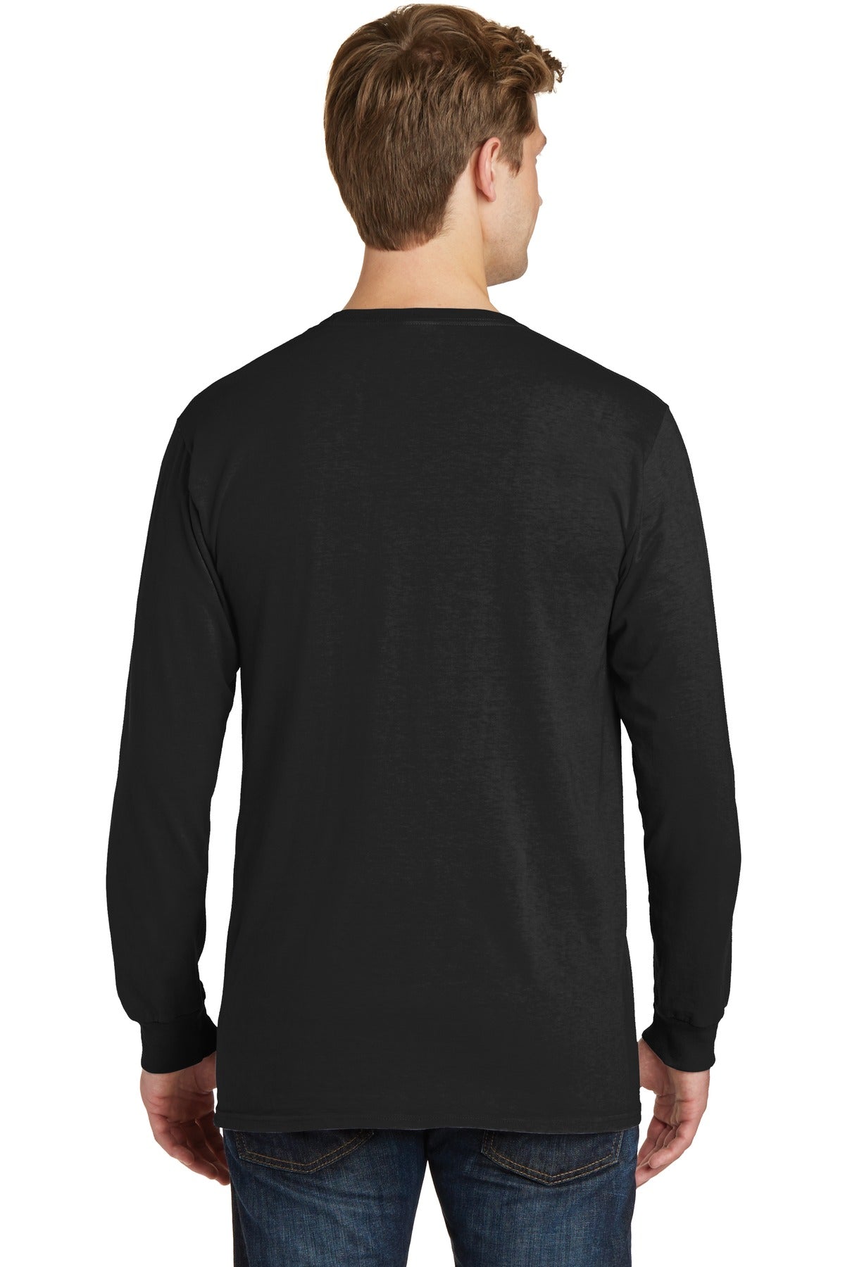 Port & Company® Beach Wash® Garment-Dyed Long Sleeve Pocket Tee