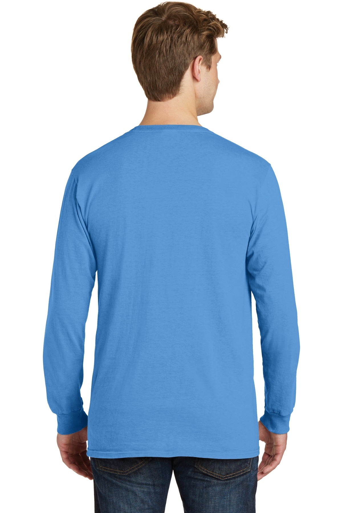 Port & Company® Beach Wash® Garment-Dyed Long Sleeve Pocket Tee