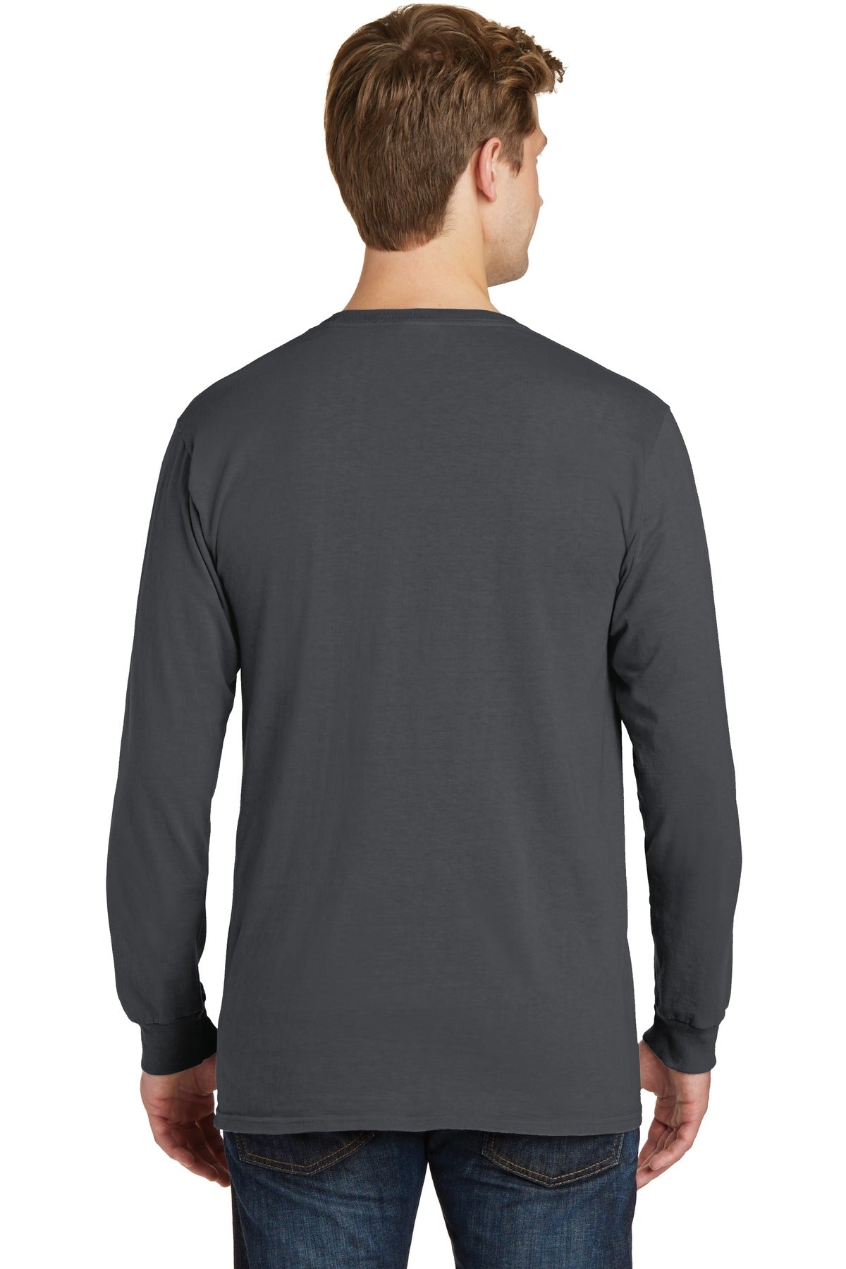 Port & Company® Beach Wash® Garment-Dyed Long Sleeve Pocket Tee