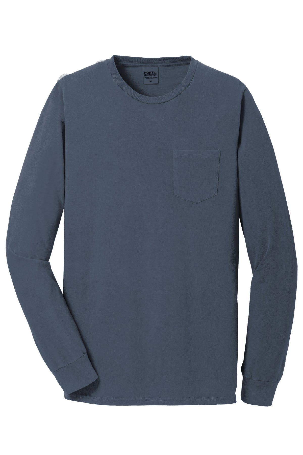 Port & Company® Beach Wash® Garment-Dyed Long Sleeve Pocket Tee