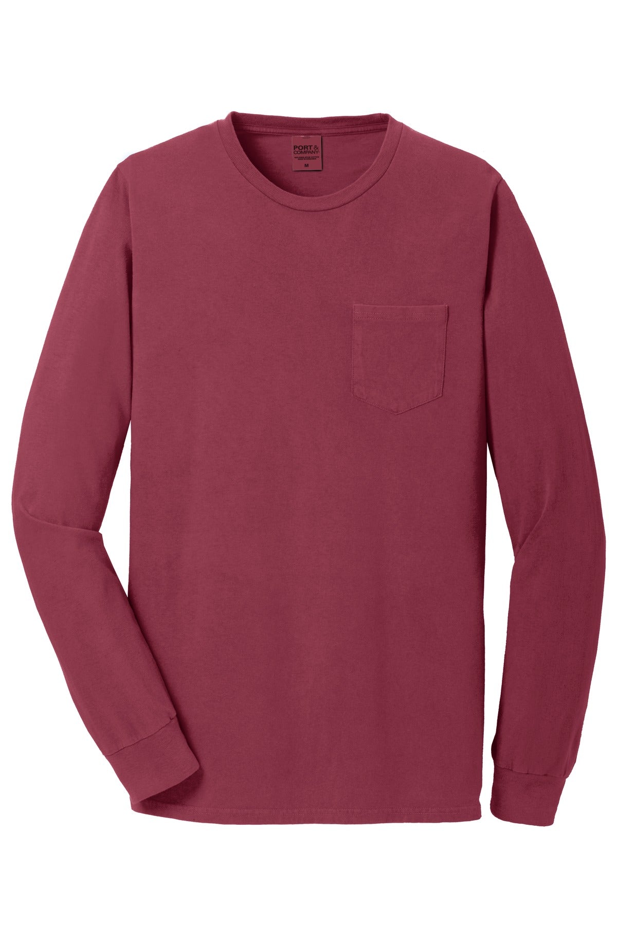 Port & Company® Beach Wash® Garment-Dyed Long Sleeve Pocket Tee