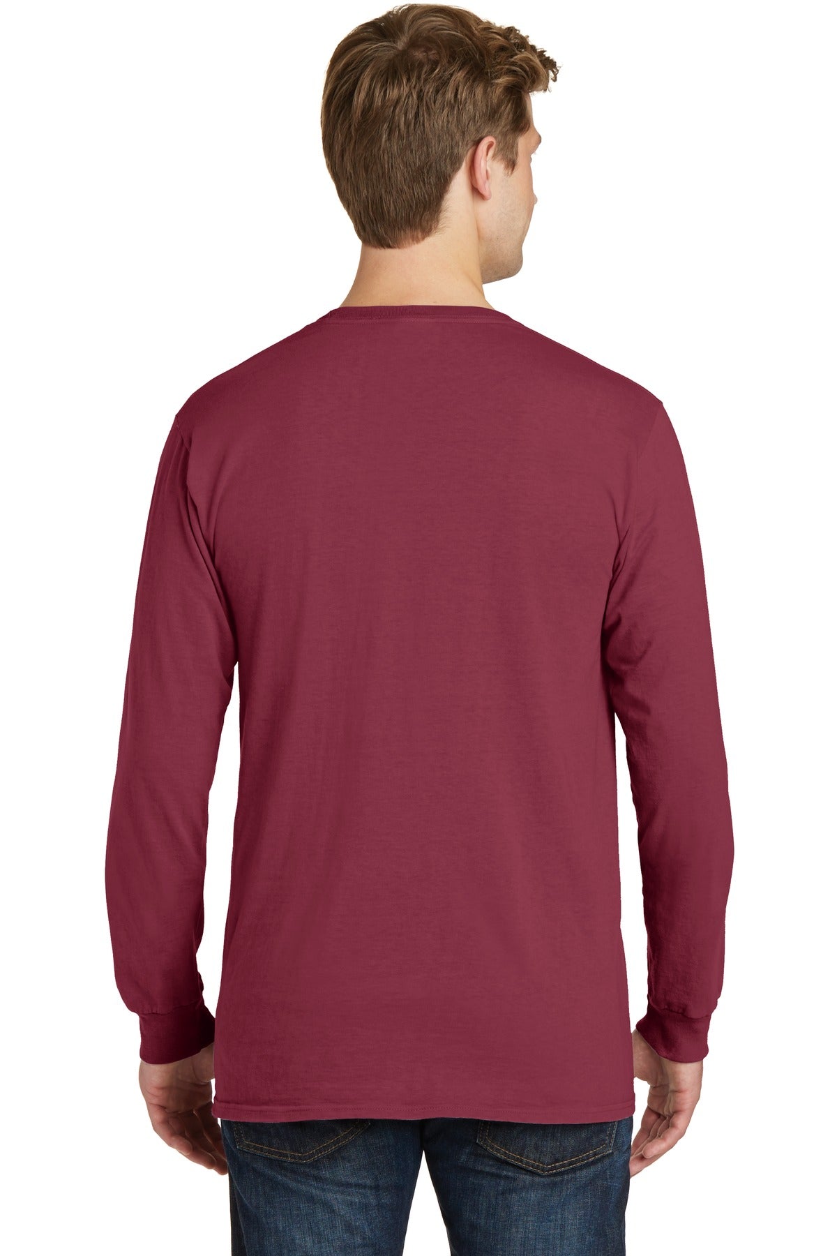 Port & Company® Beach Wash® Garment-Dyed Long Sleeve Pocket Tee