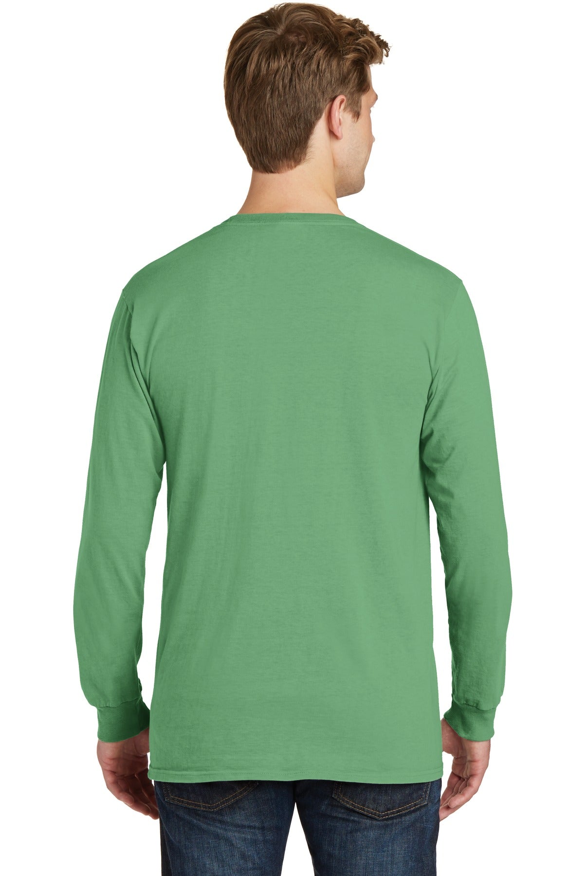 Port & Company® Beach Wash® Garment-Dyed Long Sleeve Pocket Tee