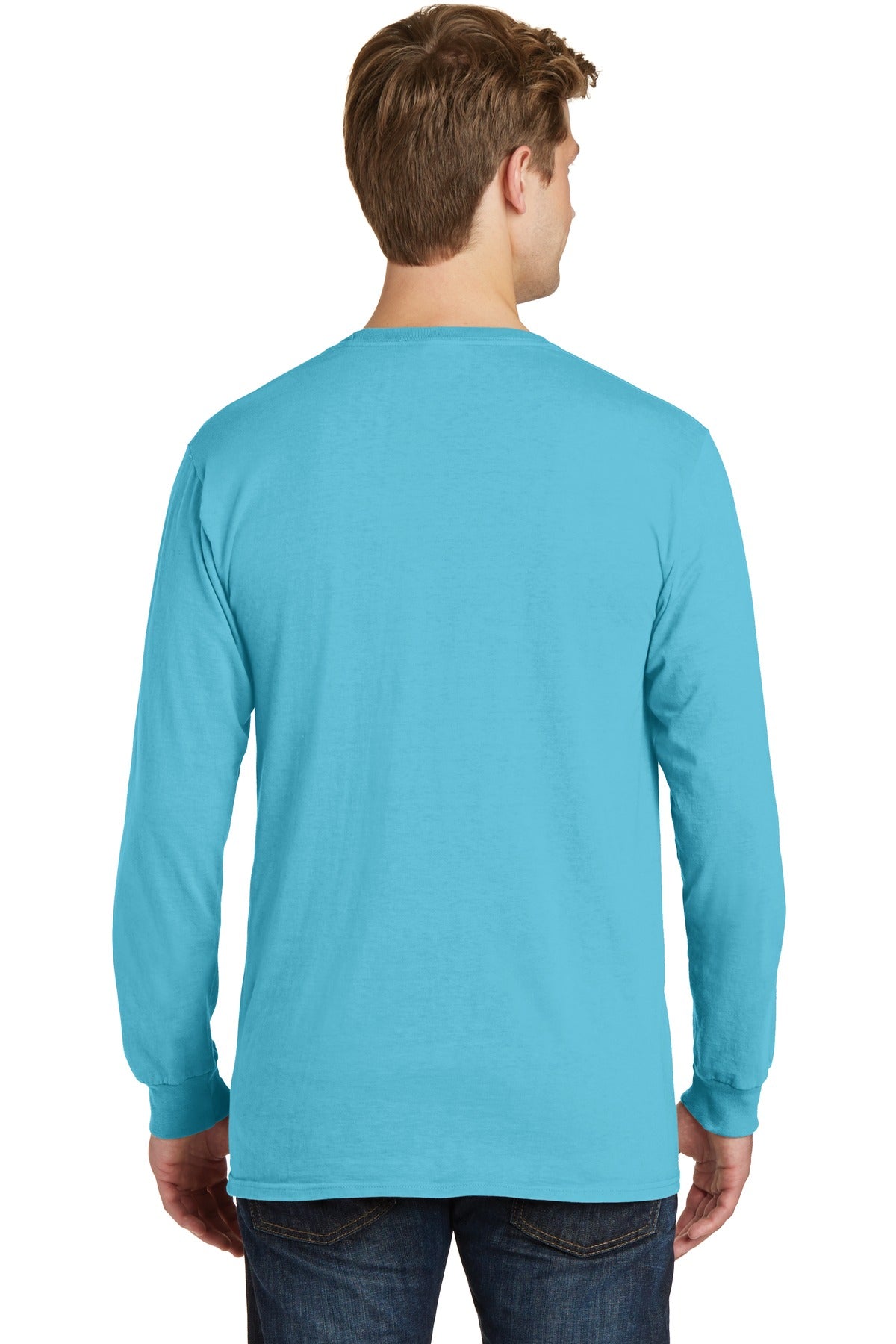 Port & Company® Beach Wash® Garment-Dyed Long Sleeve Pocket Tee