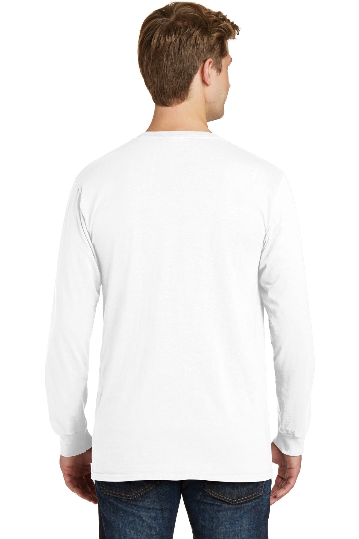 Port & Company® Beach Wash® Garment-Dyed Long Sleeve Pocket Tee