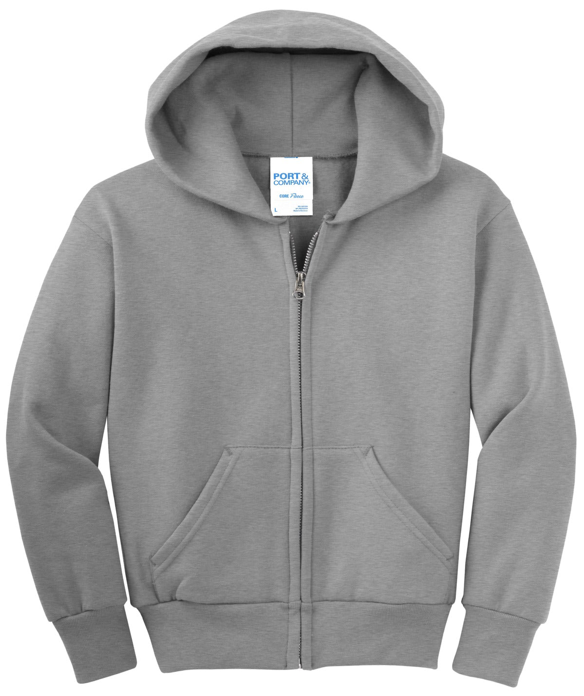 Port & Company® - Youth Core Fleece Full-Zip Hooded Sweatshirt