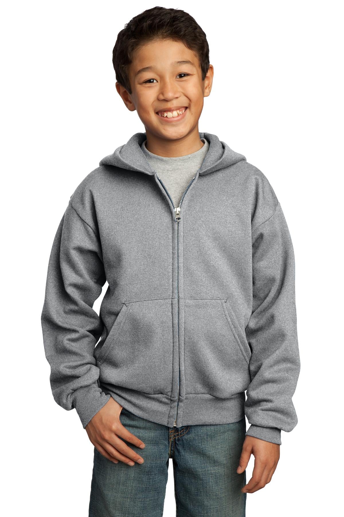 Port & Company® - Youth Core Fleece Full-Zip Hooded Sweatshirt