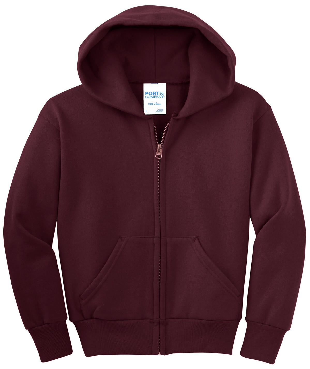 Port & Company® - Youth Core Fleece Full-Zip Hooded Sweatshirt