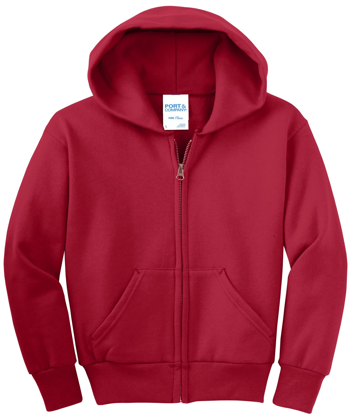 Port & Company® - Youth Core Fleece Full-Zip Hooded Sweatshirt