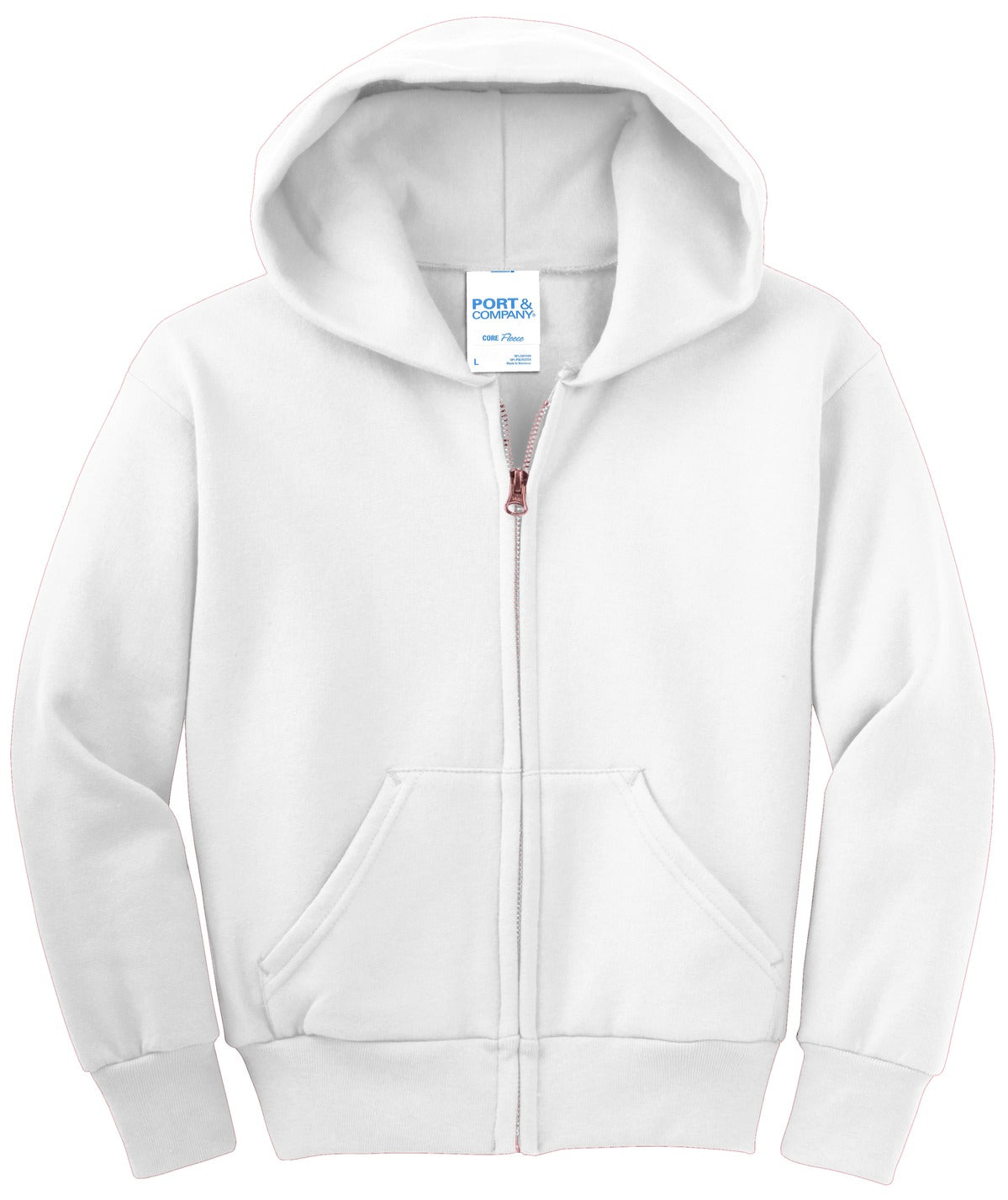 Port & Company® - Youth Core Fleece Full-Zip Hooded Sweatshirt