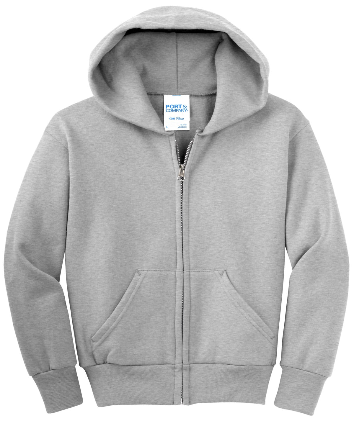 Port & Company® - Youth Core Fleece Full-Zip Hooded Sweatshirt