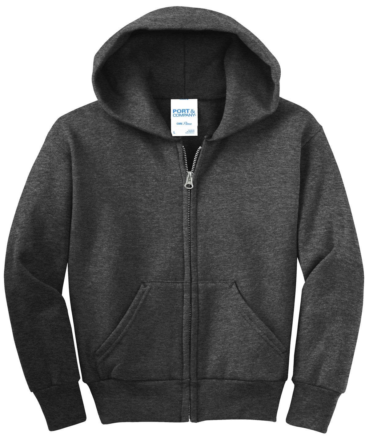 Port & Company® - Youth Core Fleece Full-Zip Hooded Sweatshirt