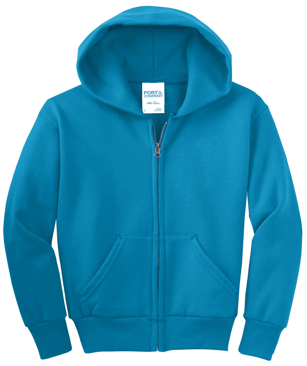 Port & Company® - Youth Core Fleece Full-Zip Hooded Sweatshirt