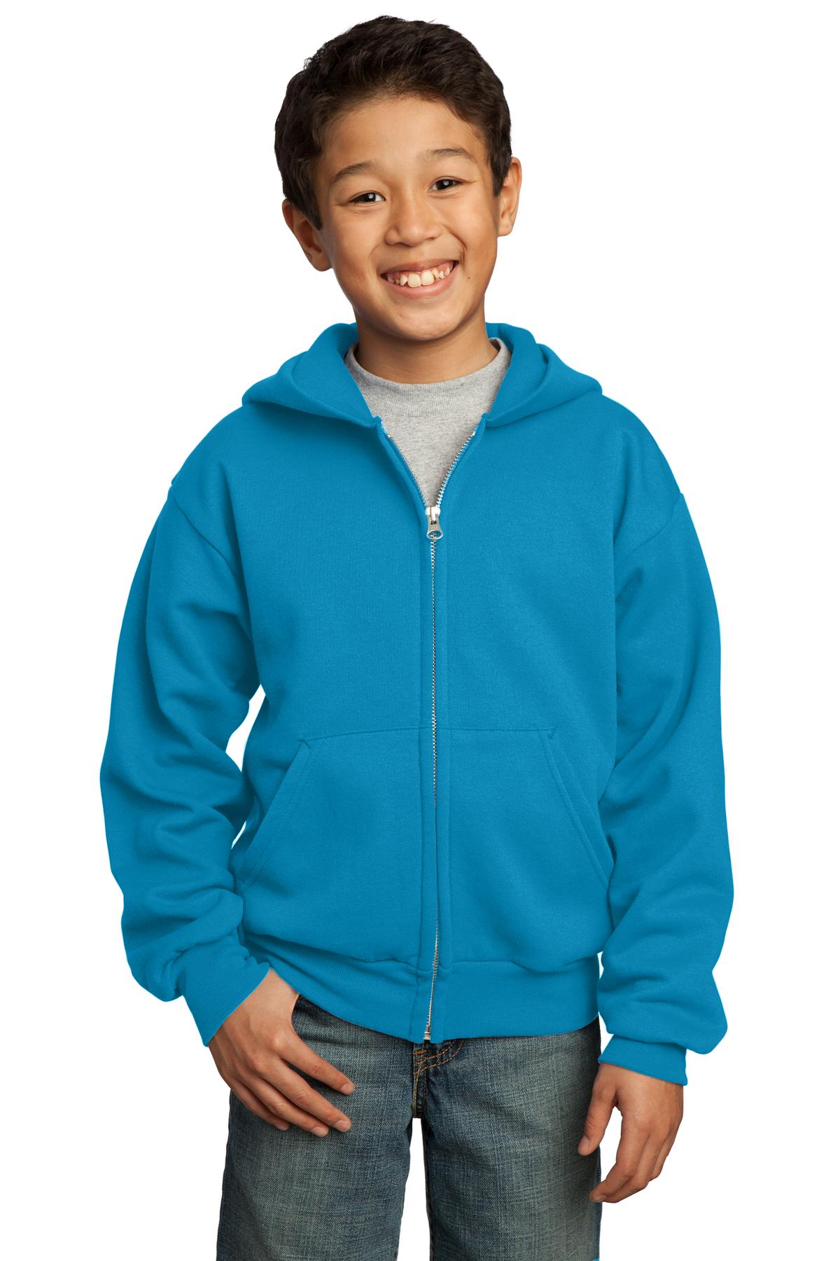 Port & Company® - Youth Core Fleece Full-Zip Hooded Sweatshirt