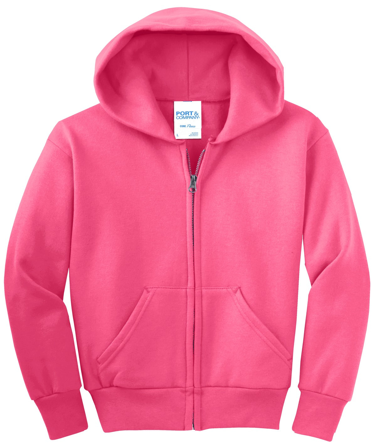 Port & Company® - Youth Core Fleece Full-Zip Hooded Sweatshirt