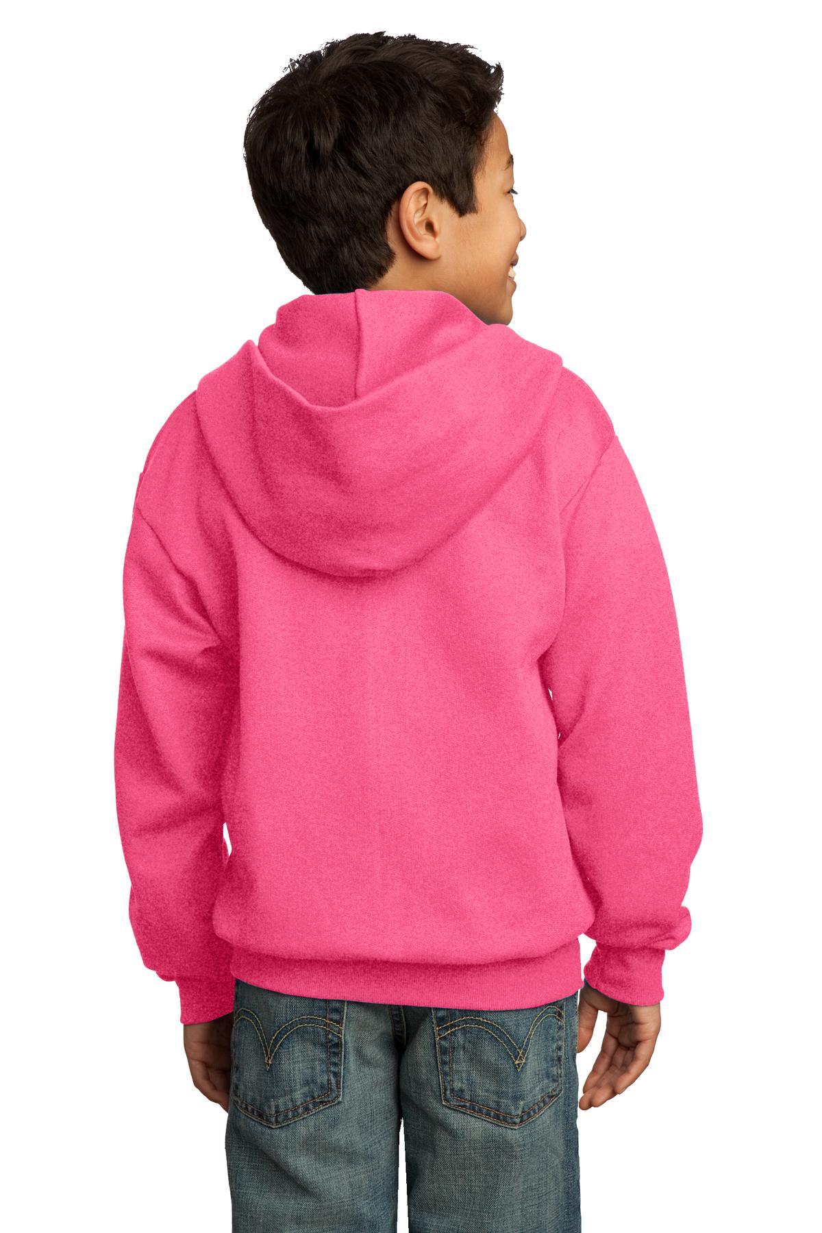 Port & Company® - Youth Core Fleece Full-Zip Hooded Sweatshirt