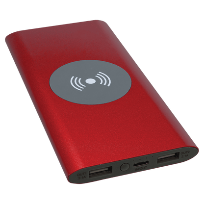 8000mAh Power Bank & Wireless Charger with USB-C Cord