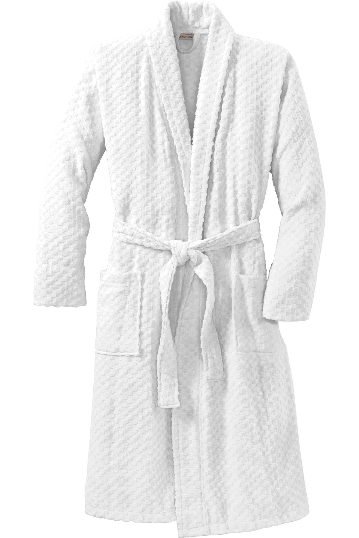 Port Authority® Checkered Terry Shawl Collar Robe