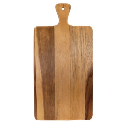 Acacia Wood/Slate Serving and Cutting Board with Handle