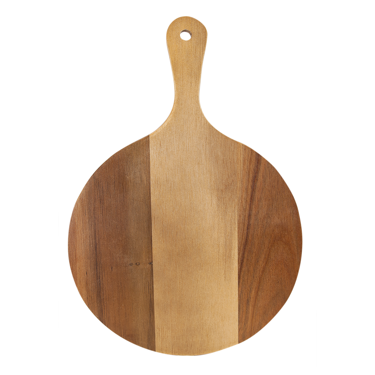 Round Acacia Wood/Slate Serving Board with Handle