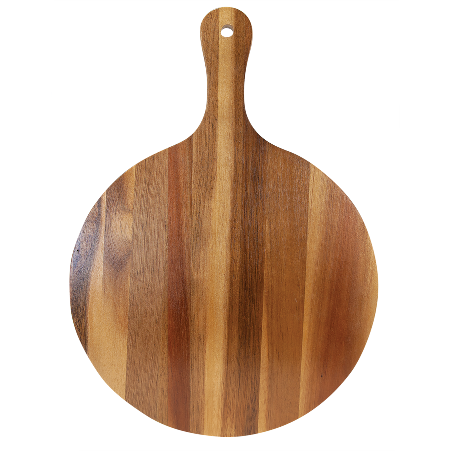 Round Acacia Wood/Slate Serving Board with Handle