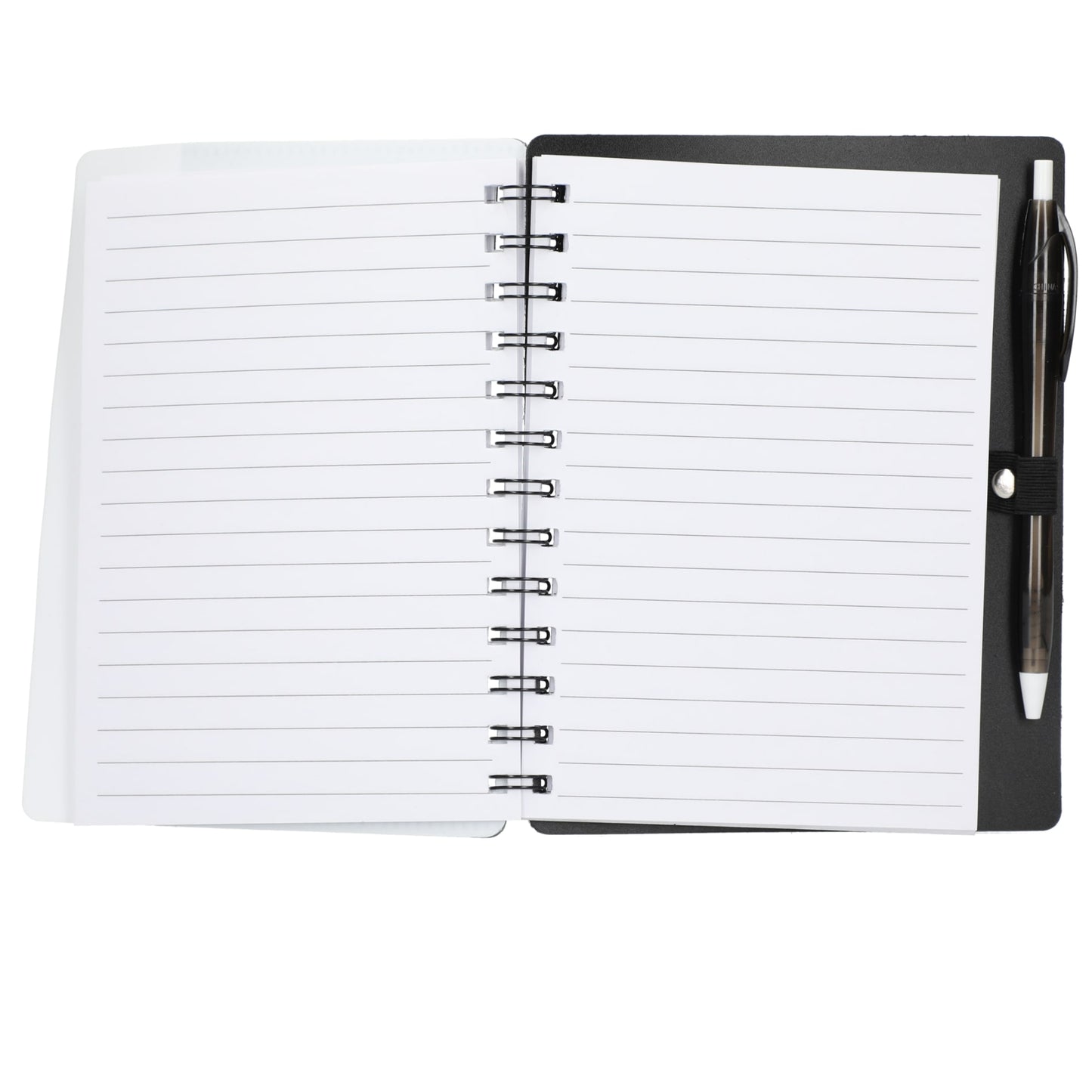 5" x 7" Recycled Dual Pocket Spiral Notebook w Pen