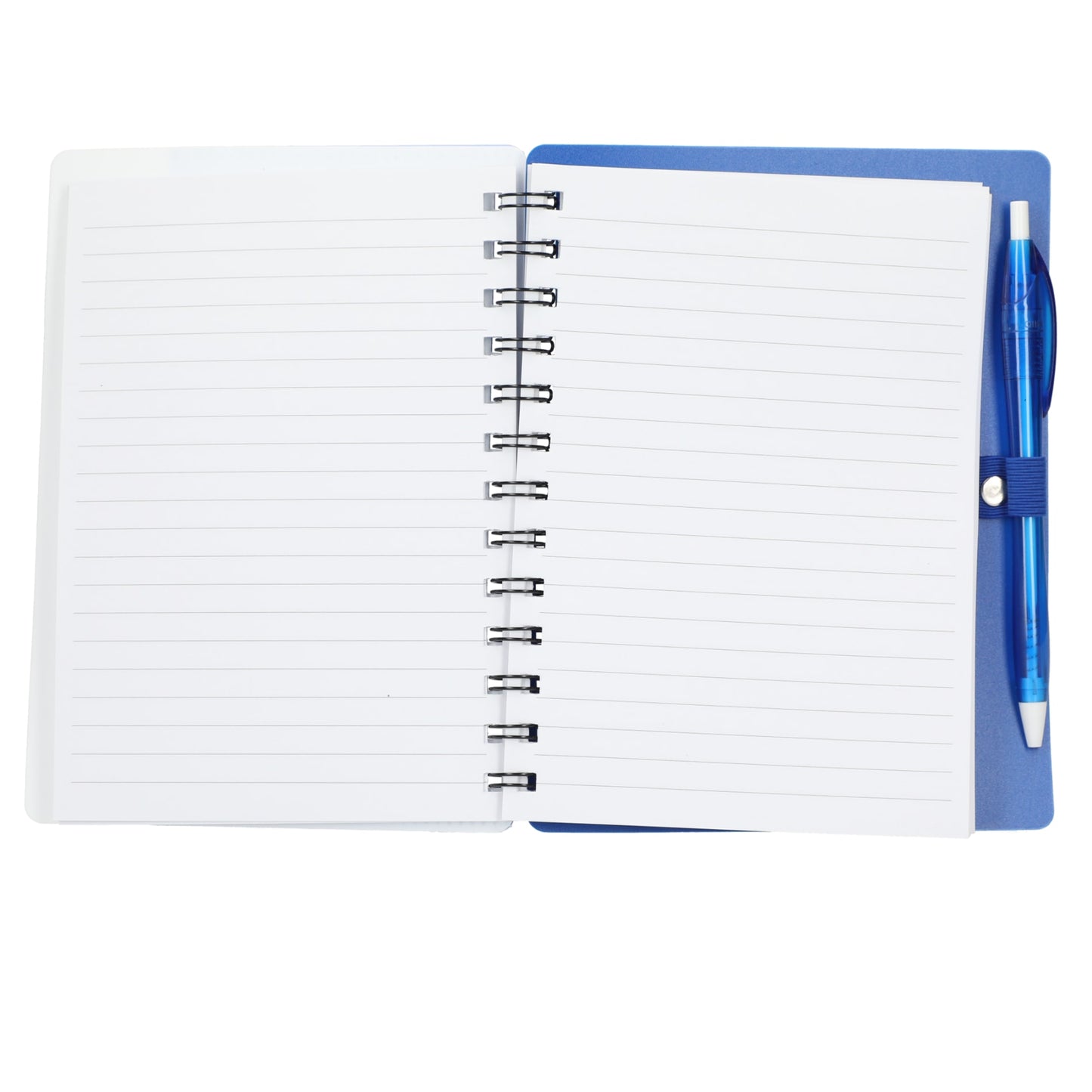 5" x 7" Recycled Dual Pocket Spiral Notebook w Pen