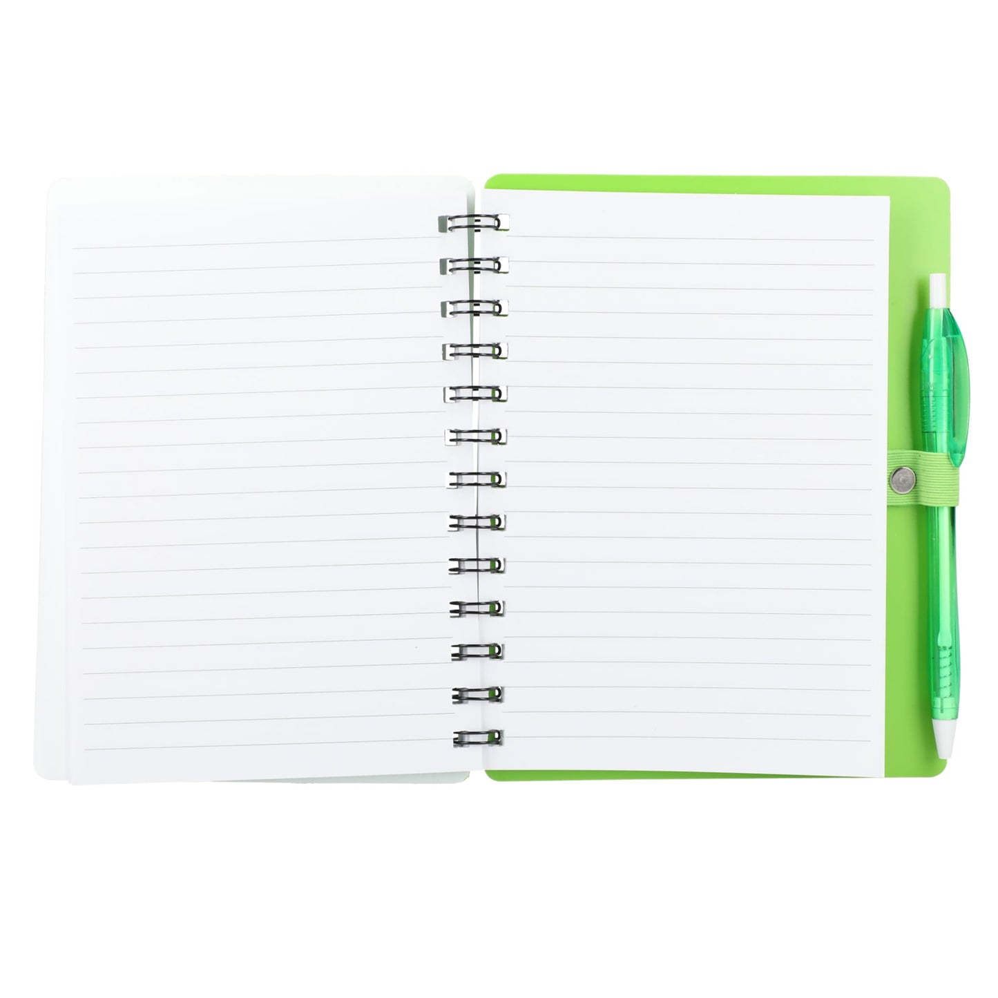 5" x 7" Recycled Dual Pocket Spiral Notebook w Pen