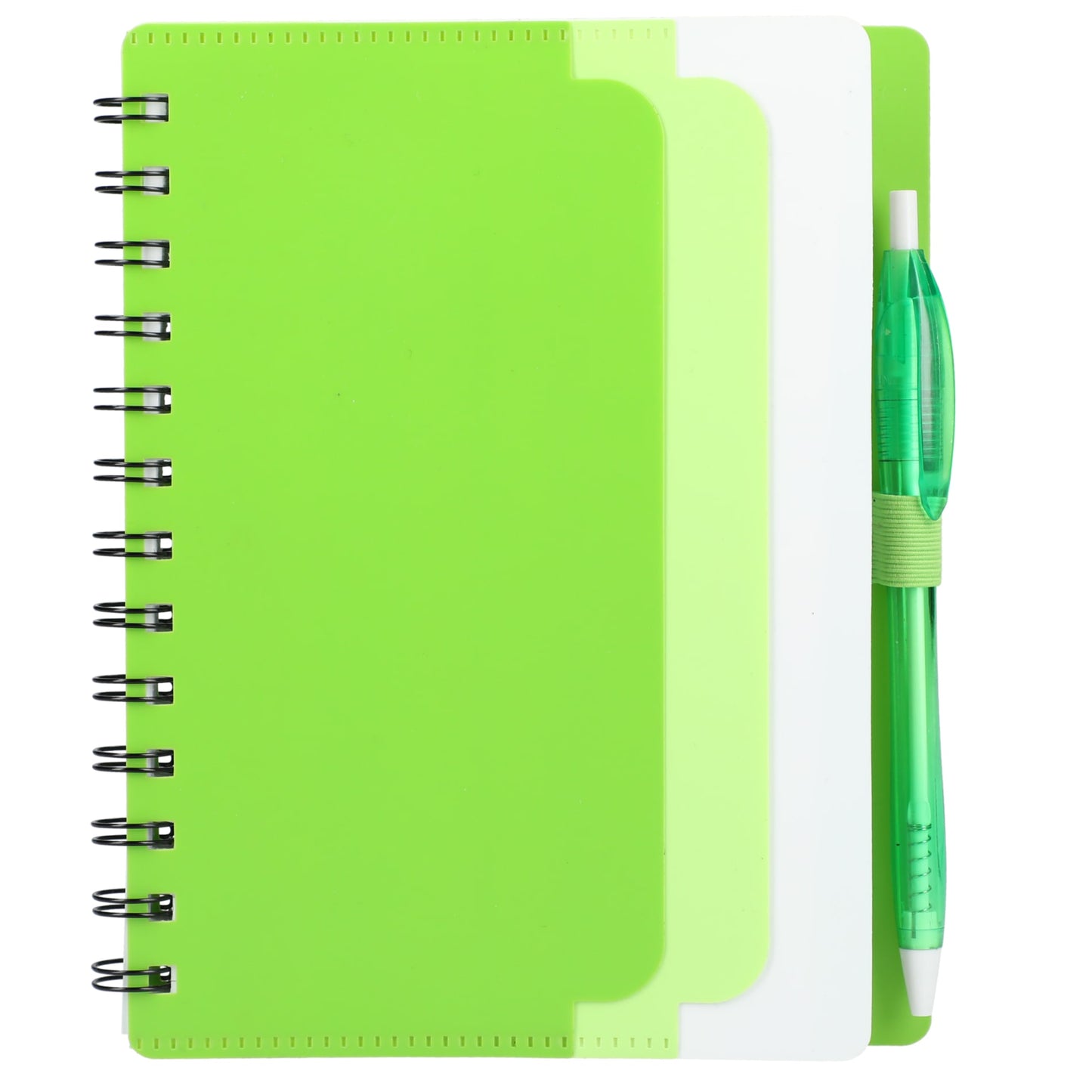 5" x 7" Recycled Dual Pocket Spiral Notebook w Pen