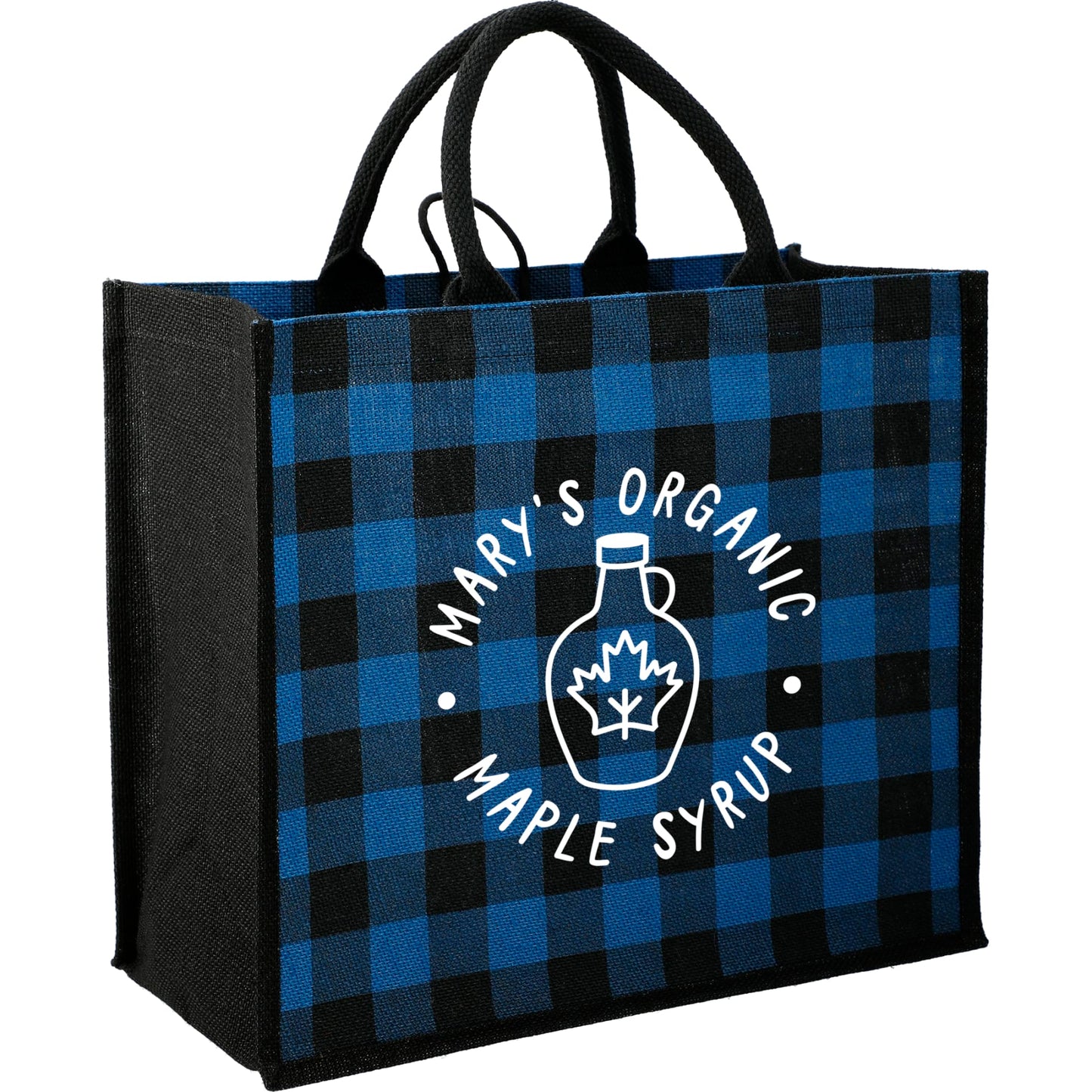 Buffalo Plaid Printed Jute Tote