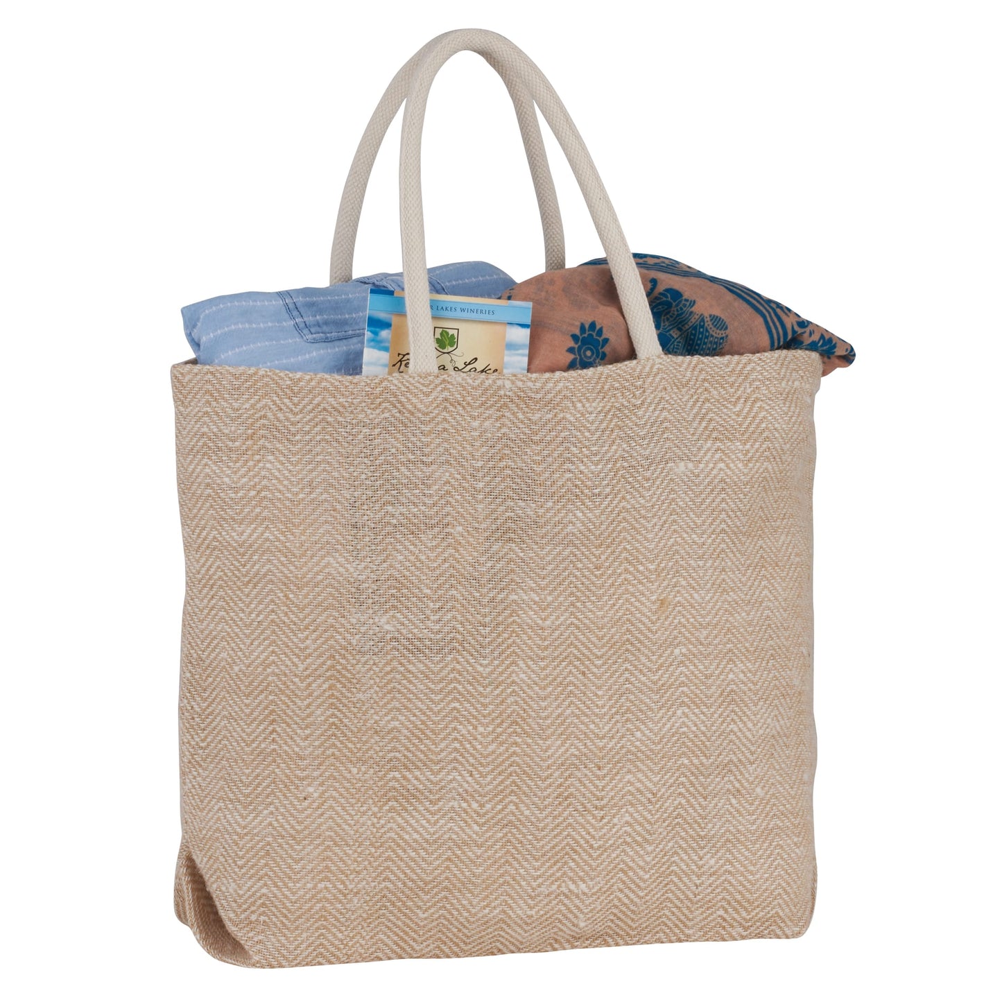 Herringbone Jute Tote