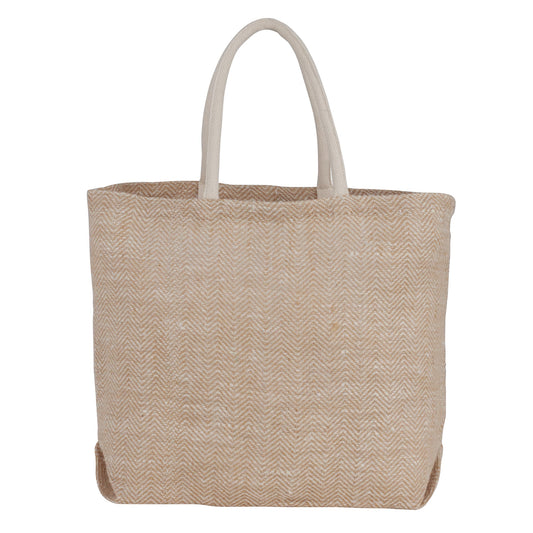 Herringbone Jute Tote