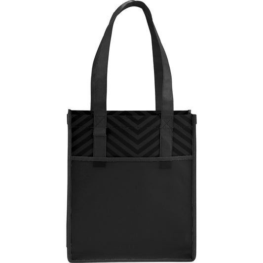 Printed Chevron Non-Woven Shopper Tote