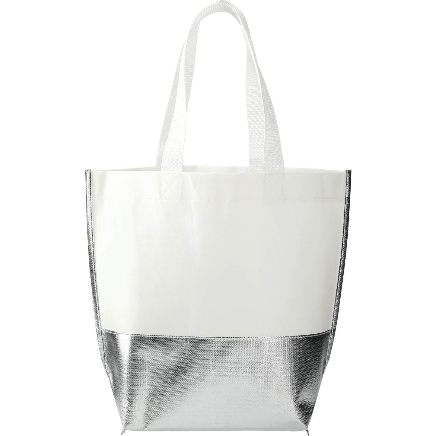 Large Laminated Metallic Bottom Tote